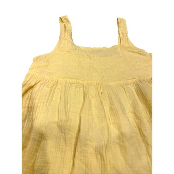Stars Above Butter Yellow Cotton Gauze Boho Oversized Beach Dress size M - Picture 2 of 8